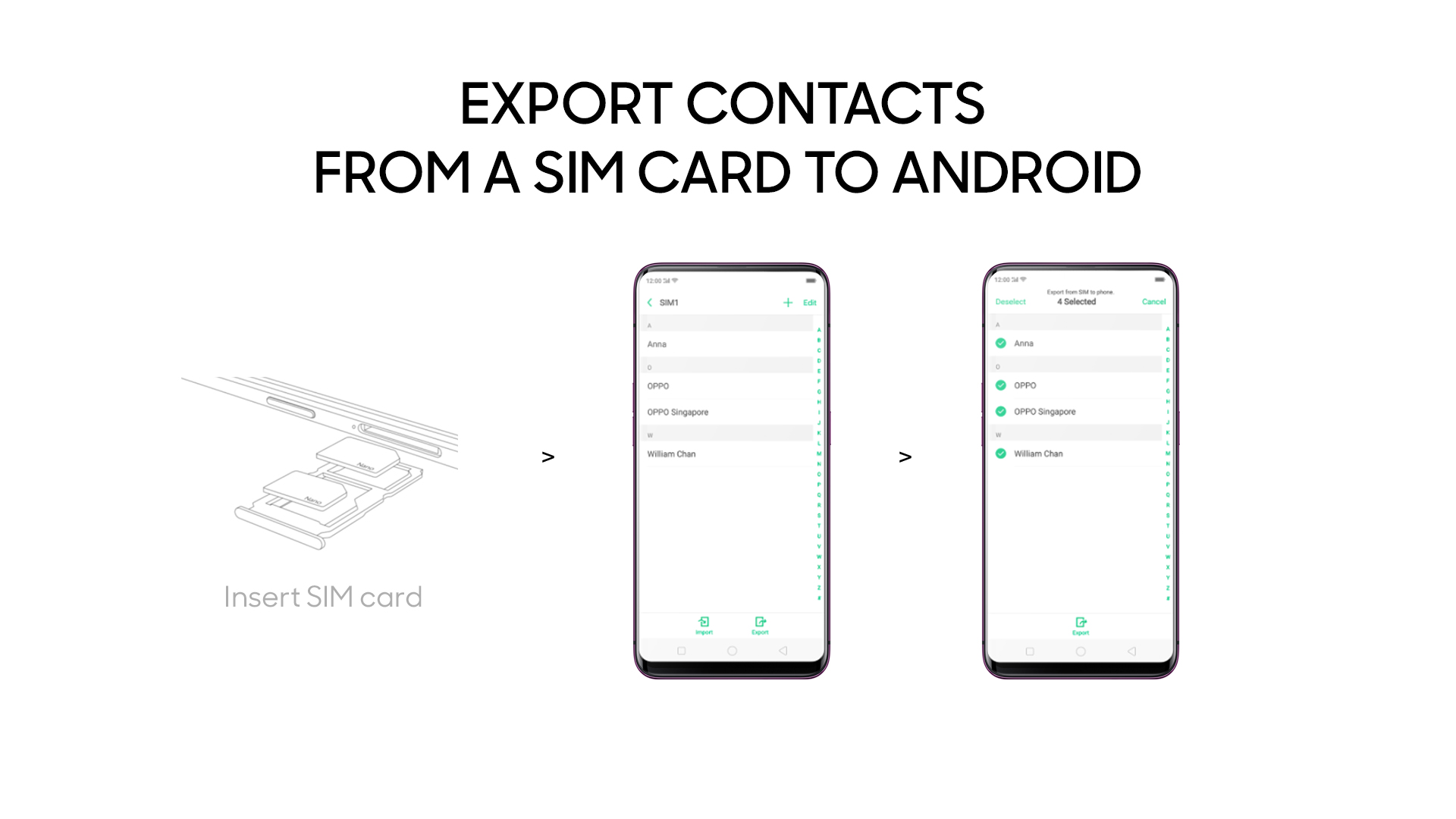 how to transfer contacts from sim card to oppo phone